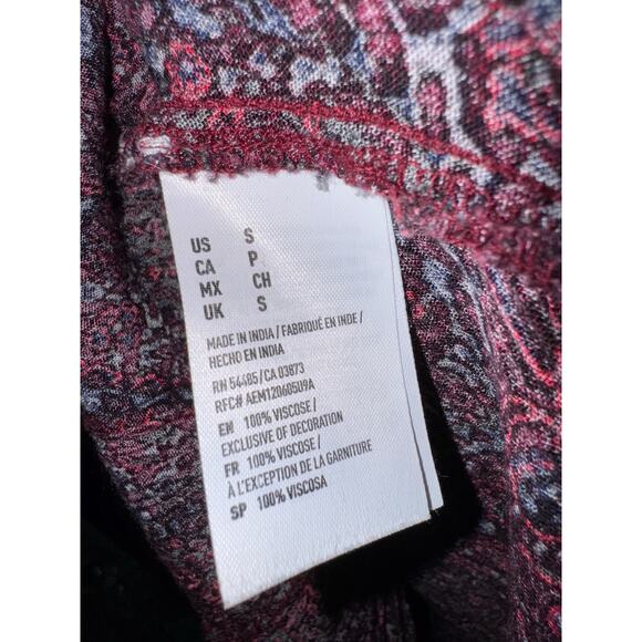 American Eagle Peasant Boho Paisley Dress Size Small Flowy Western Country Shift - Picture 8 of 9